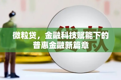 丰顺微粒贷，金融科技赋能下的普惠金融新篇章