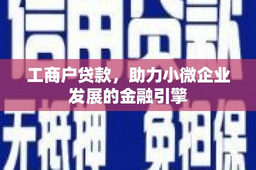丰顺工商户贷款，助力小微企业发展的金融引擎