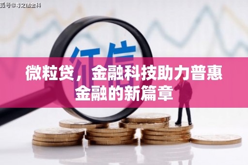 丰顺微粒贷，金融科技助力普惠金融的新篇章