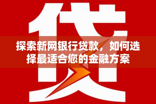 丰顺探索新网银行贷款，如何选择最适合您的金融方案