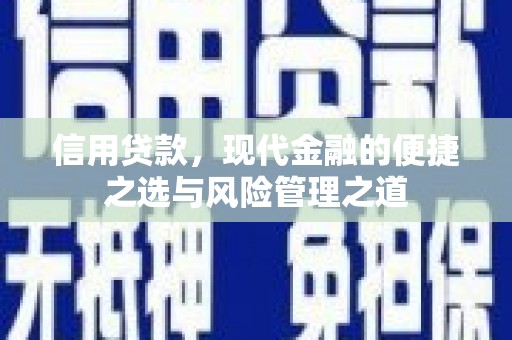 丰顺信用贷款，现代金融的便捷之选与风险管理之道