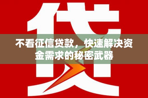丰顺不看征信贷款，快速解决资金需求的秘密武器