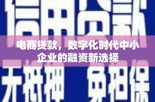 丰顺电商贷款，数字化时代中小企业的融资新选择