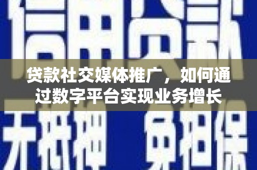 丰顺贷款社交媒体推广，如何通过数字平台实现业务增长