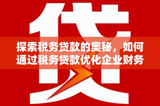 丰顺探索税务贷款的奥秘，如何通过税务贷款优化企业财务