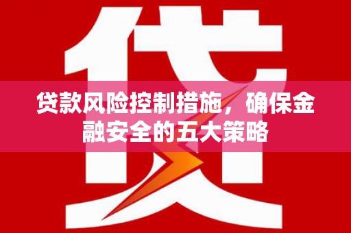 丰顺贷款风险控制措施，确保金融安全的五大策略
