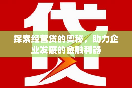丰顺探索经营贷的奥秘，助力企业发展的金融利器