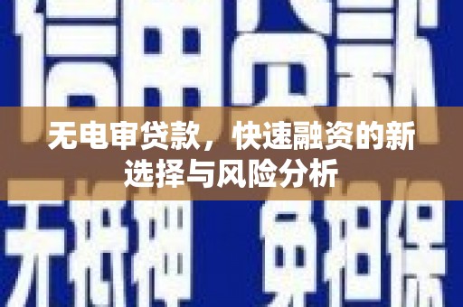 丰顺无电审贷款，快速融资的新选择与风险分析
