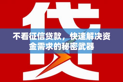 丰顺不看征信贷款，快速解决资金需求的秘密武器