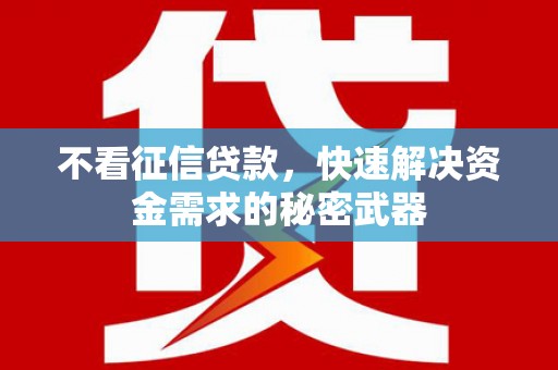 丰顺不看征信贷款，快速解决资金需求的秘密武器