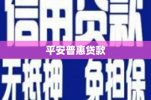 丰顺平安普惠贷款
