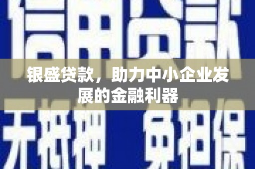 丰顺银盛贷款，助力中小企业发展的金融利器