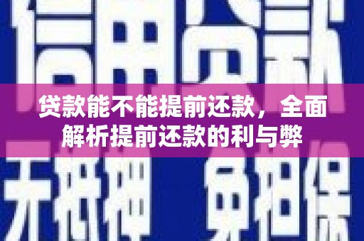 丰顺贷款能不能提前还款，全面解析提前还款的利与弊