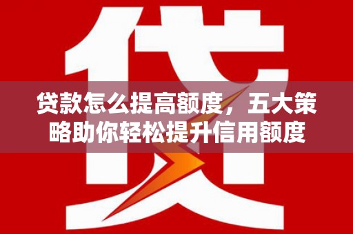 丰顺贷款怎么提高额度，五大策略助你轻松提升信用额度