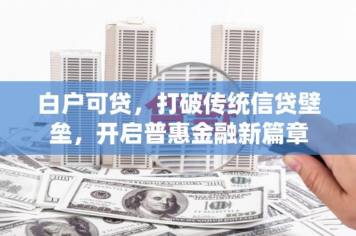 丰顺白户可贷，打破传统信贷壁垒，开启普惠金融新篇章