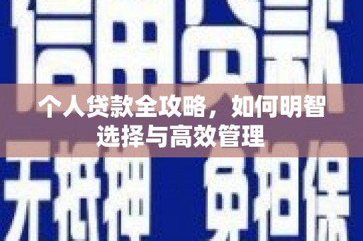 丰顺个人贷款全攻略，如何明智选择与高效管理
