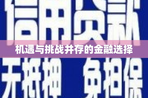丰顺机遇与挑战并存的金融选择