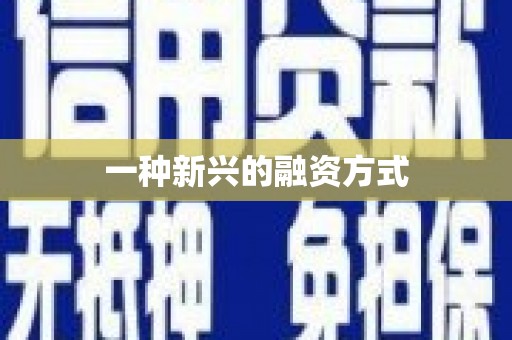 丰顺一种新兴的融资方式