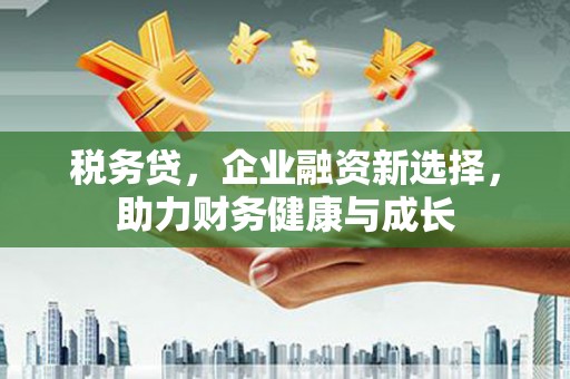 丰顺税务贷，企业融资新选择，助力财务健康与成长